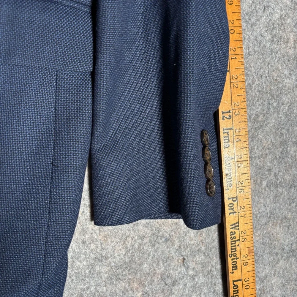 Ralph Lauren Blazer Mens Blue Textured Two Button Sport Coat Jacket Black Label‎